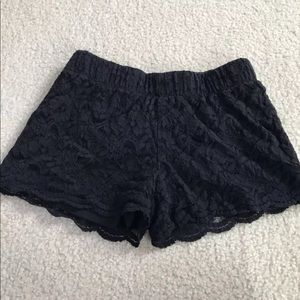 Black lace shorts
